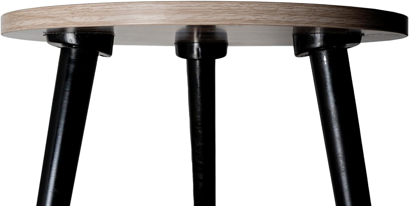 USHAZ Round Side Table - Small Side Table Living Room, End Table, Round Coffee Table 40(D) x 49(H) CM - (Vintage Wood)