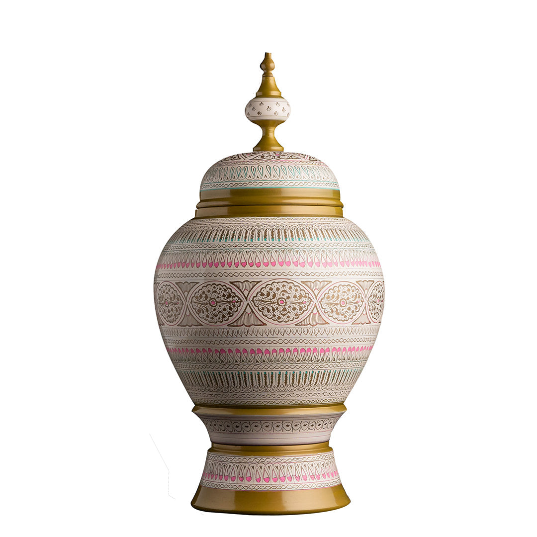Swat Valley Inspired Hand Carved Lacquer Art Jar By Ushaz
