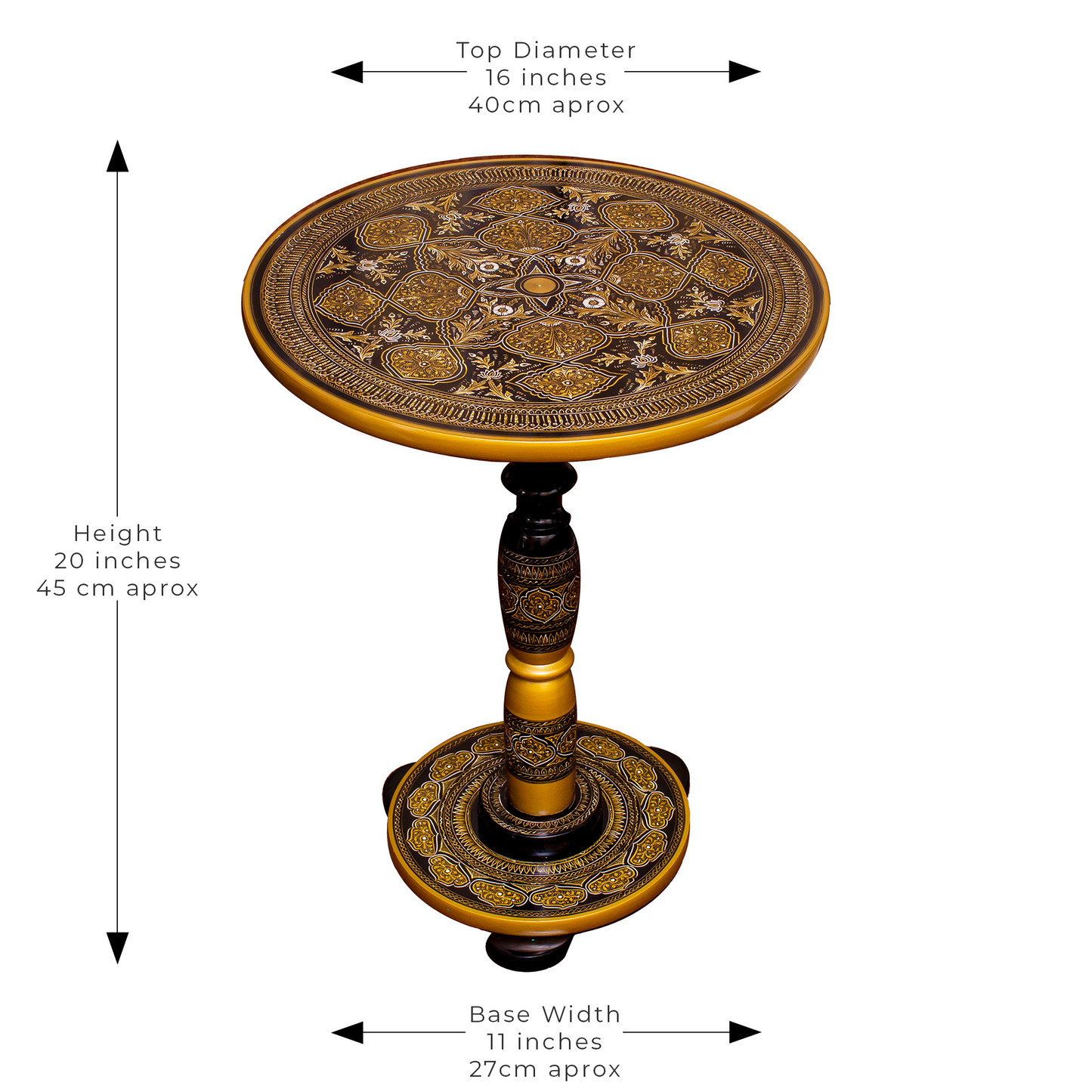Islamabad Inspired Hand Carved Lacquer Art Table By Ushaz