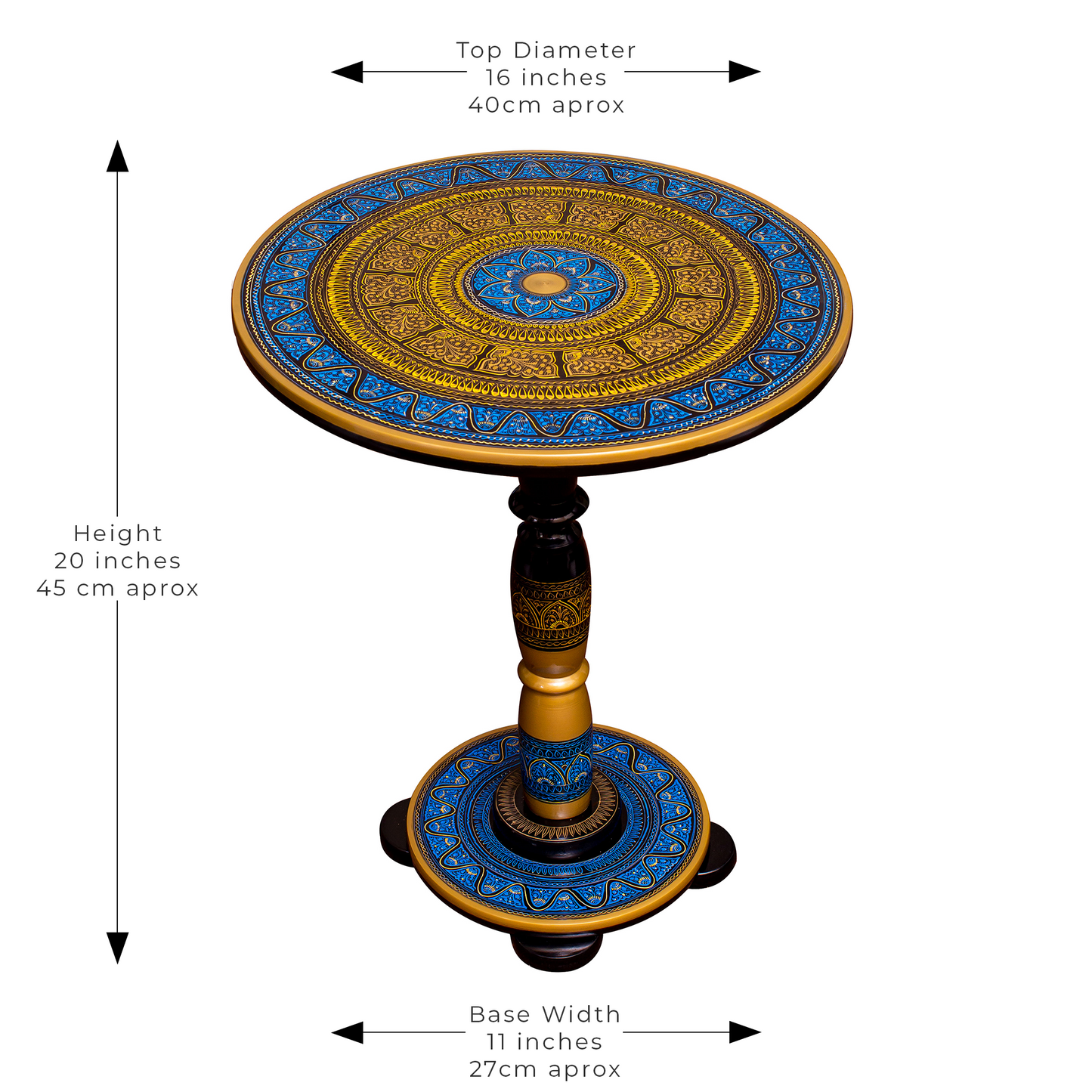 Karachi Inspired Hand Carved Lacquer Art Table By Ushaz