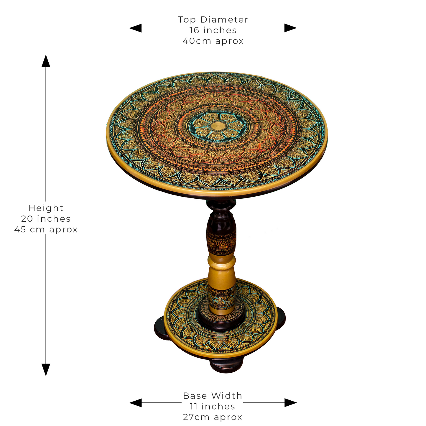 Lahore Inspired Hand Carved Lacquer Art Table By Ushaz
