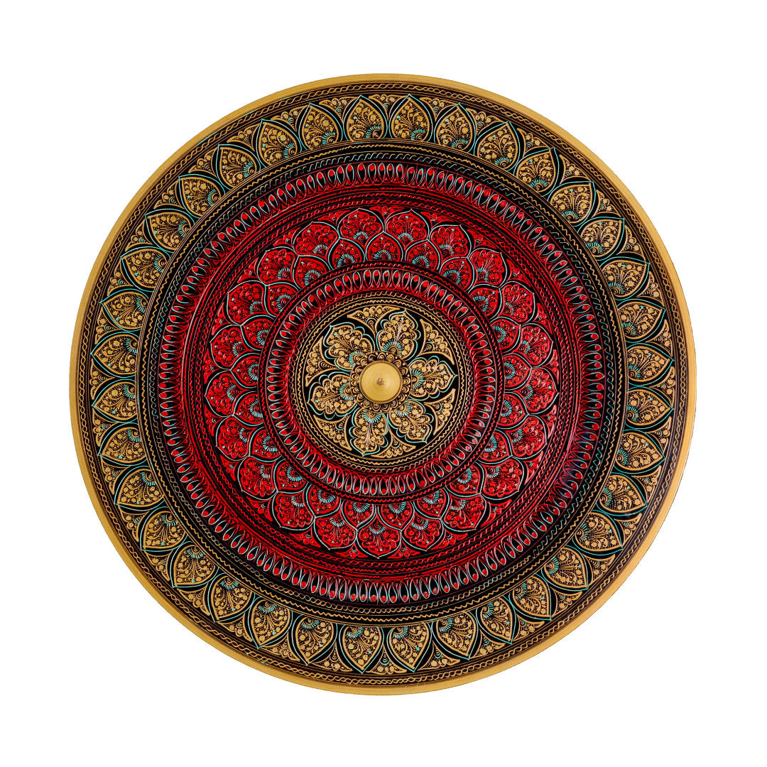 Peshawar Inspired Hand Carved Lacquer Art Table By Ushaz
