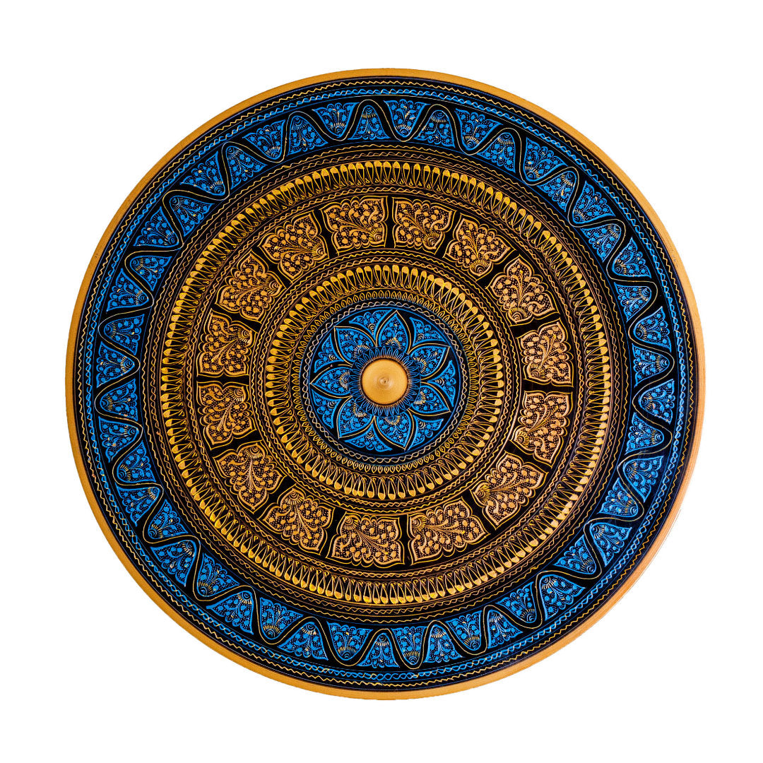 Karachi Inspired Hand Carved Lacquer Art Table By Ushaz