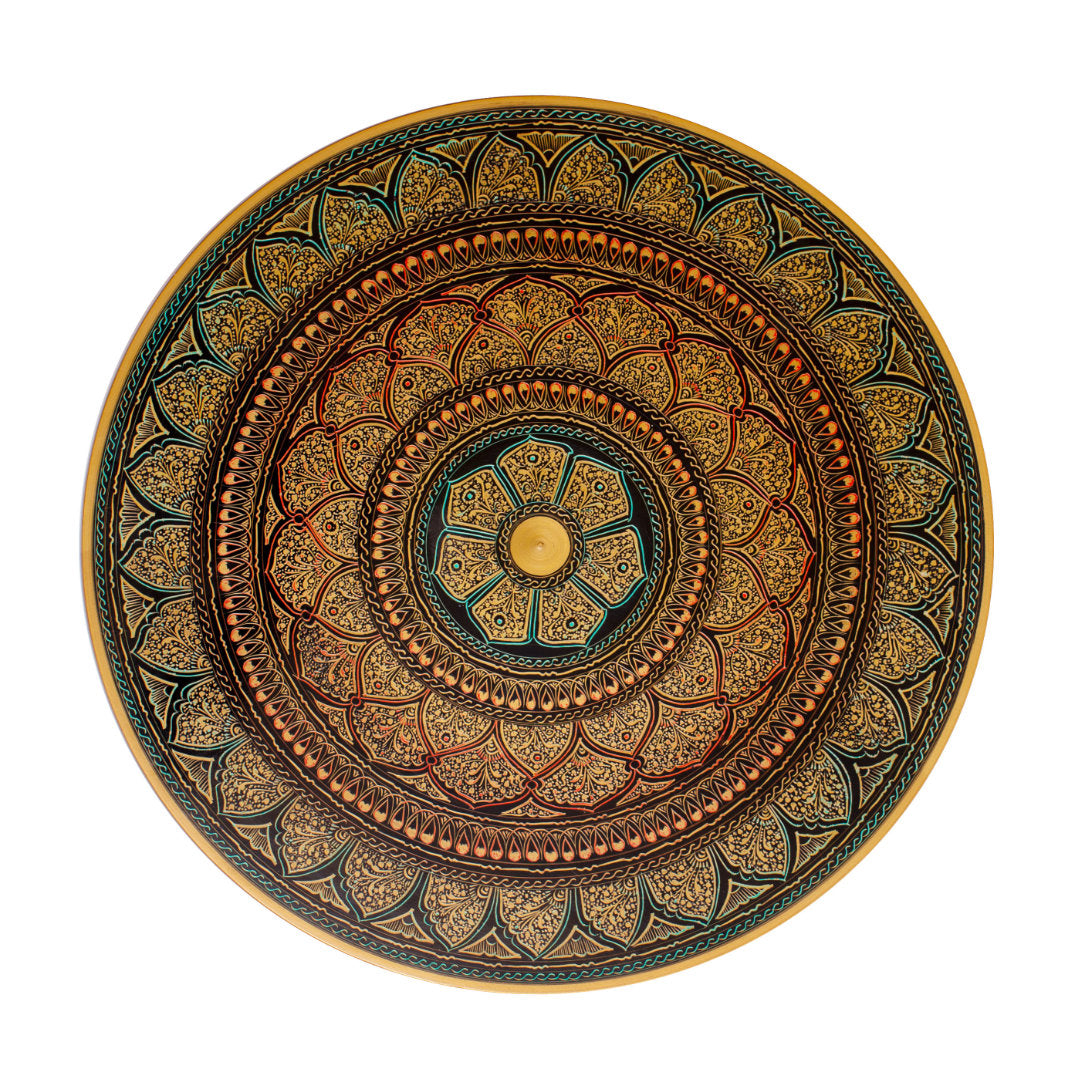 Lahore Inspired Hand Carved Lacquer Art Table By Ushaz