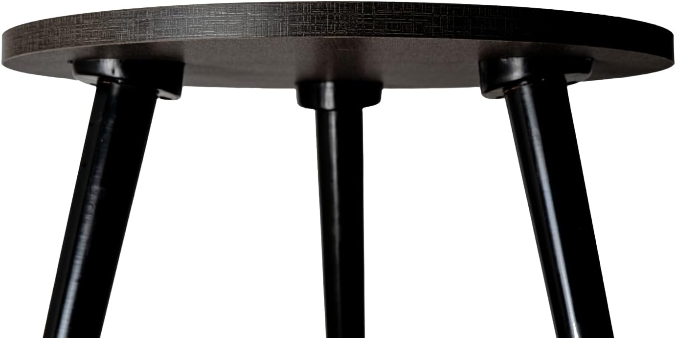 USHAZ Round Side Table - Small Side Table Living Room, End Table, Round Coffee Table 40(D) x 49(H) CM - (Copper & Black Stone)