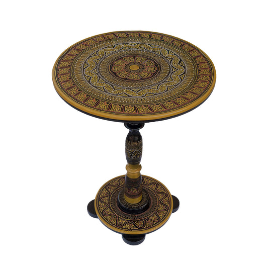 Multan Inspired Hand Carved Lacquer Art Table By Ushaz