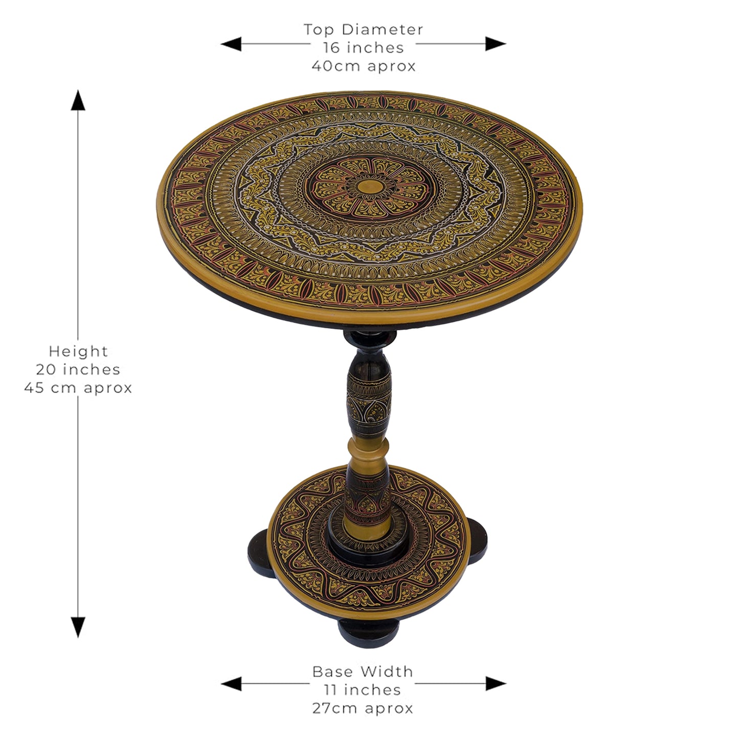 Multan Inspired Hand Carved Lacquer Art Table By Ushaz