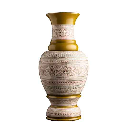 Swat Valley Inspired Hand Carved Lacquer Art Vase By Ushaz