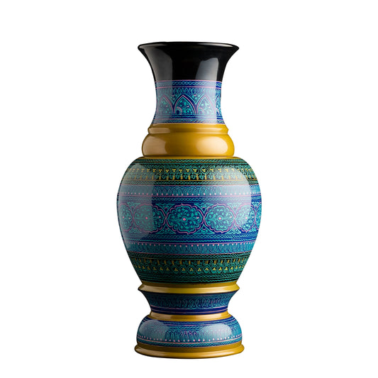 Hunza Inspired Hand Carved Lacquer Art Vase By Ushaz