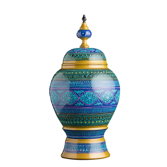 Hunza Inspired Hand Carved Lacquer Art Jar By Ushaz