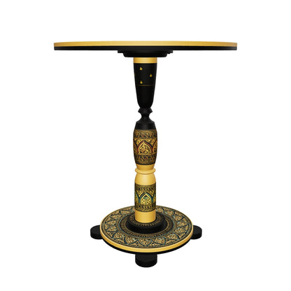 Lahore  Inspired Hand Carved Lacquer Art Table By Ushaz