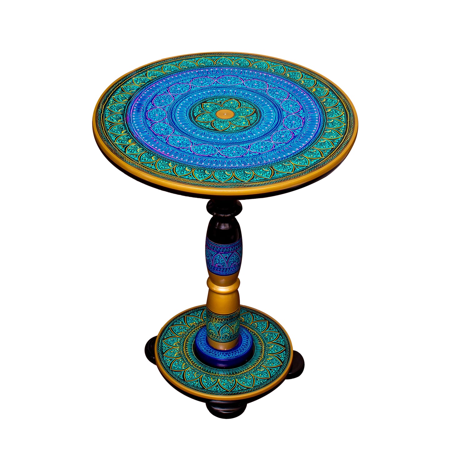 Hand Carved Lacquer Art Table By Ushaz